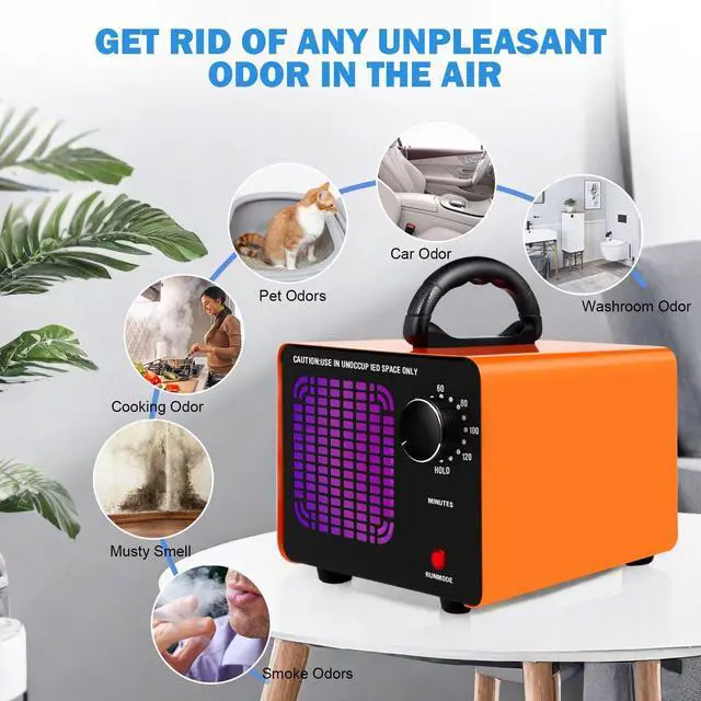 Alt view image 6 of 7 - Ozone Generator 160,000mg/h, Ozone Machine Odor Removal Ozone Odor Eliminator Ozonator Air Ionizer Deodorizer for Home/Car/Smoke/Pet Odor
