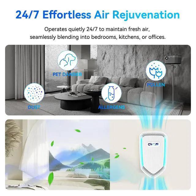Alt view image 3 of 5 - 8Pack Air Ionizer for Home Negative Ion Air Purifier Plug In, Mini Filterless Air Freshener Quiet Air Cleaner Portable Air Purifiers Odors Smoke for Home Office, Bedroom, Bathroom