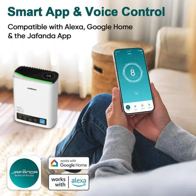 Alt view image 6 of 7 - Smart WiFi HEPA Air Purifier for Home Large Room up to 1100 Ft², PM2.5 Display, Auto Mode & 20dB Sleep, Alexa App Control, Quiet Cleaner for Pets, Smoke, Dust, Allergies