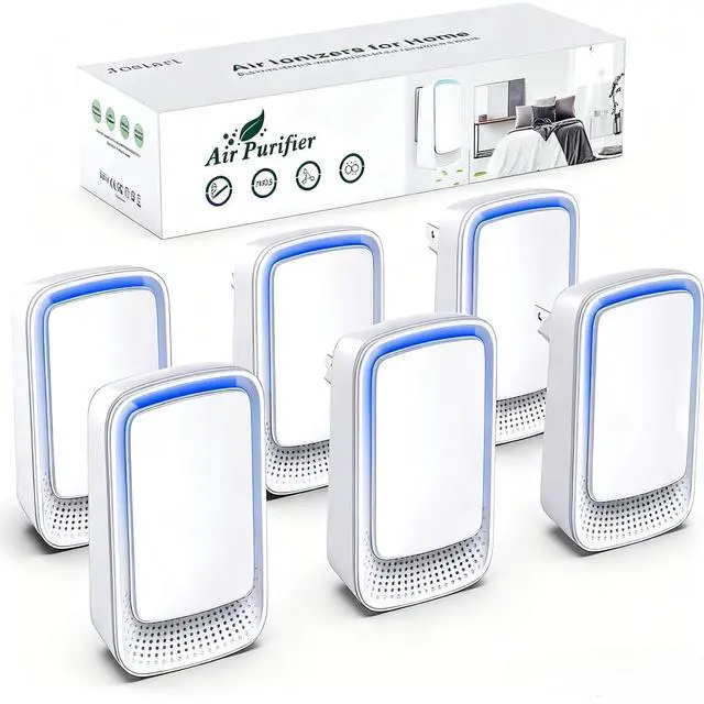 Main image of Plug In Air Ionizer Purifier for Home (6 Pack), Negative Ion Generator, Quiet Air Freshener for Bedroom, Office, Kitchen, Portable Air Filter, Mini Air Cleaner