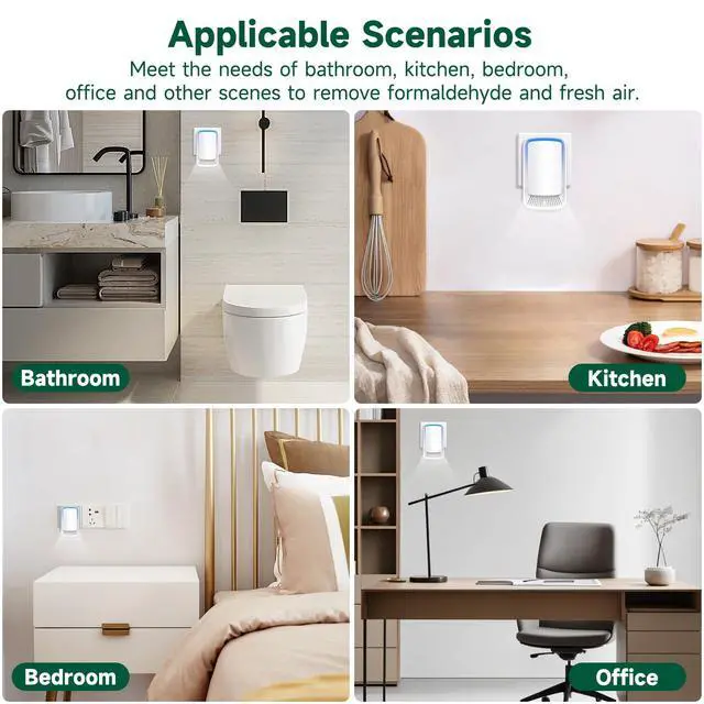 Alt view image 6 of 7 - Plug In Air Ionizer Purifier for Home (6 Pack), Negative Ion Generator, Quiet Air Freshener for Bedroom, Office, Kitchen, Portable Air Filter, Mini Air Cleaner