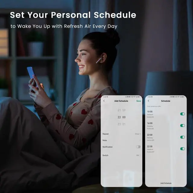 Alt view image 5 of 7 - Air Purifiers for Home Bedroom Large Room Up to 1076 Ft², Smart WiFi Works with Alexa, 3-Stage Filter Cleaner Odor Eliminator, Pet Dander Pollen Allergy Dust Mold Smoke, 22dB, Kiloplus