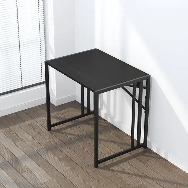 Alt view image 7 of 7 - Lutown Teen Folding Computer Desk - 32 inch, Writing & Gaming, Small Space Office Desk, Black, No Assembly Required