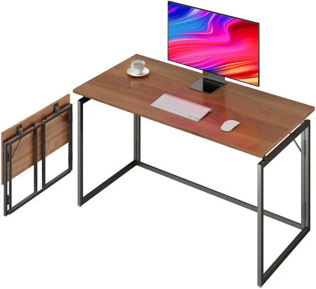Main image of Folding Desk 30 Inch - No Assembly Small Foldable Desk for Small Space, Minimalist Space Saving Collapsible Compact Desk Portable Table for Craft, Writing, Study and Work