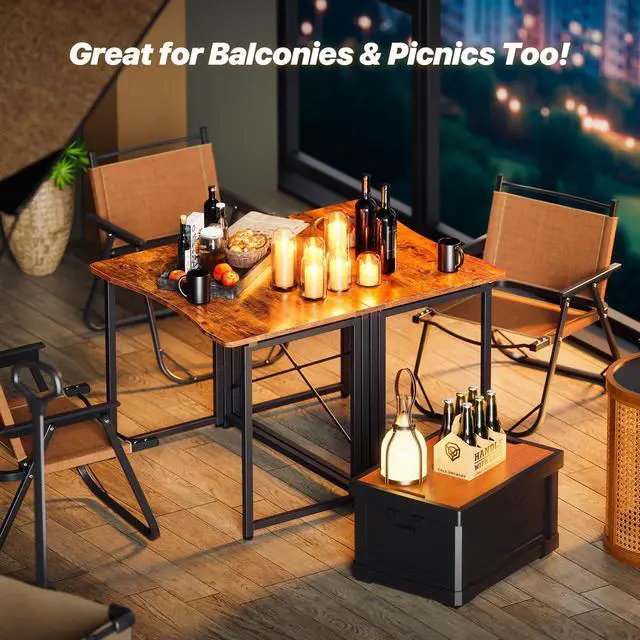 Alt view image 4 of 7 - Folding Desk for Small Spaces, 31.5 Inch Foldable Computer Table, for Home Office, Study, Bedroom, Dorm, Space Saving, Small Writing Work Office Computer Desk, Easy to Fold, Rustic Brown