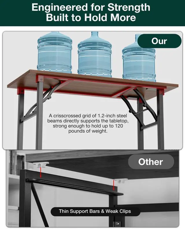 Alt view image 5 of 7 - Small Folding Computer Desk Portable 35.8 Inch Foldable Laptop Table, Collapsible and Compact for Easy Storage and Fast Setup, Lightweight for Small Spaces, Craft and Study Use, Dark Walnut