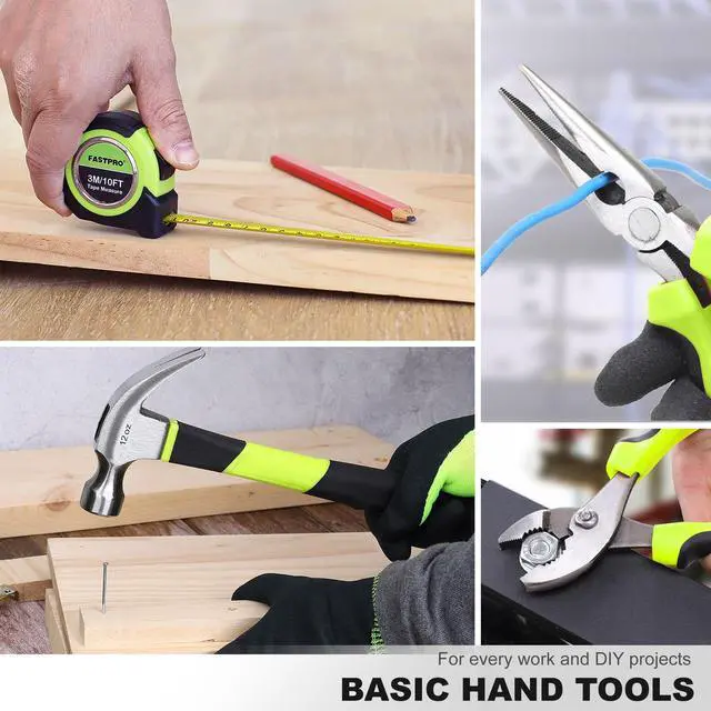 Alt view image 6 of 7 - 177-Piece 20V Cordless Lithium-ion Drill Driver and Home Tool Set, Household Repairing Tool Kit with Drill in Storage Case, Green