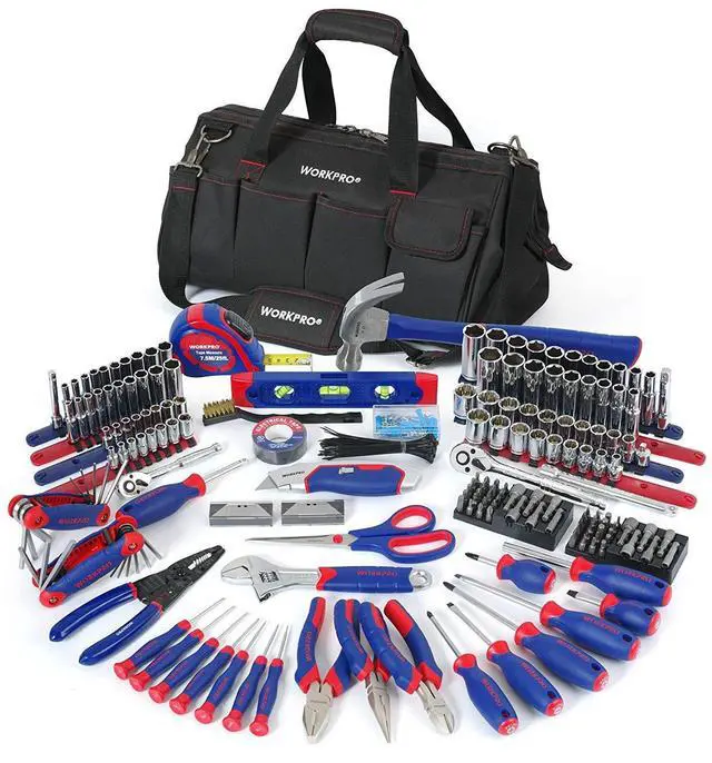 Alt view image 2 of 7 - 322-Piece Home Repair Tool Kit With Carrying Bag - Basic Household Hand Tools