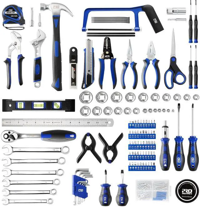 Alt view image 2 of 7 - 259-Piece Tool Kit, General Household Hand Tool Set with Plastic Storage Toolbox, Portable Complete Repair Tool Box for Home and Car (Blue)