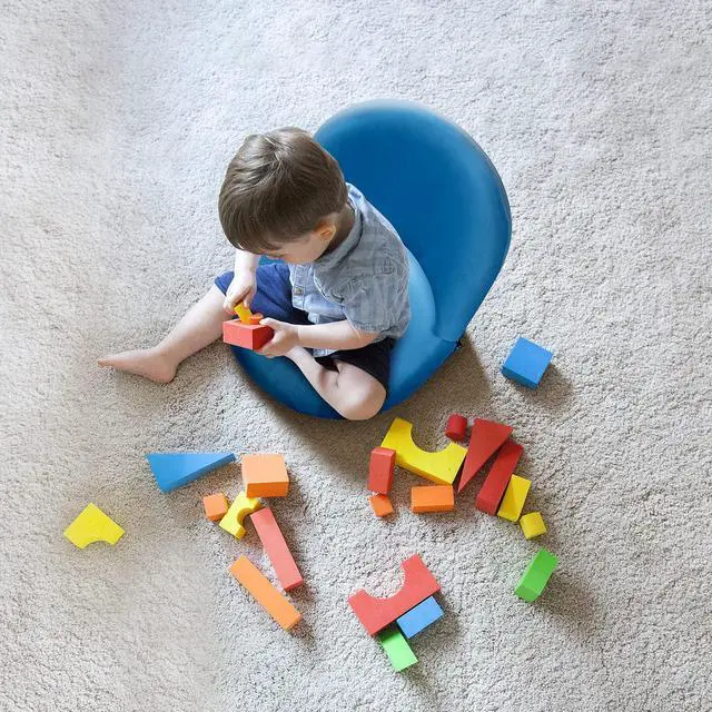 Alt view image 4 of 7 - Floor Chair Adjustable Back Support Chair Foldable Meditation Seating Suede-Like Fabric Multiangle Cushioned Recliner for Adults Kids Video-Gaming Reading Watching, Navy