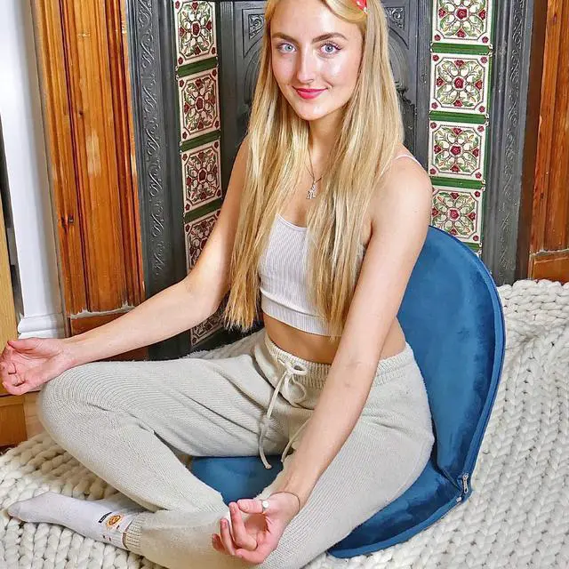 Alt view image 7 of 7 - Floor Chair Adjustable Back Support Chair Foldable Meditation Seating Suede-Like Fabric Multiangle Cushioned Recliner for Adults Kids Video-Gaming Reading Watching, Navy