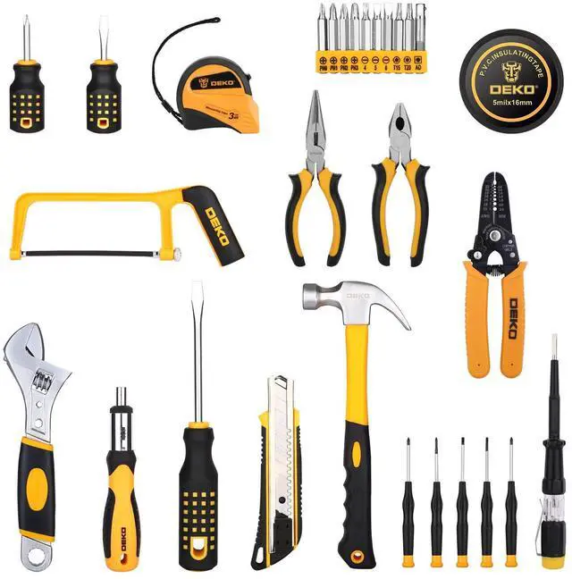 Alt view image 3 of 7 - 198 Piece Home Repair Tool Kit, Wrench Plastic Toolbox with General Household Hand Tool Set