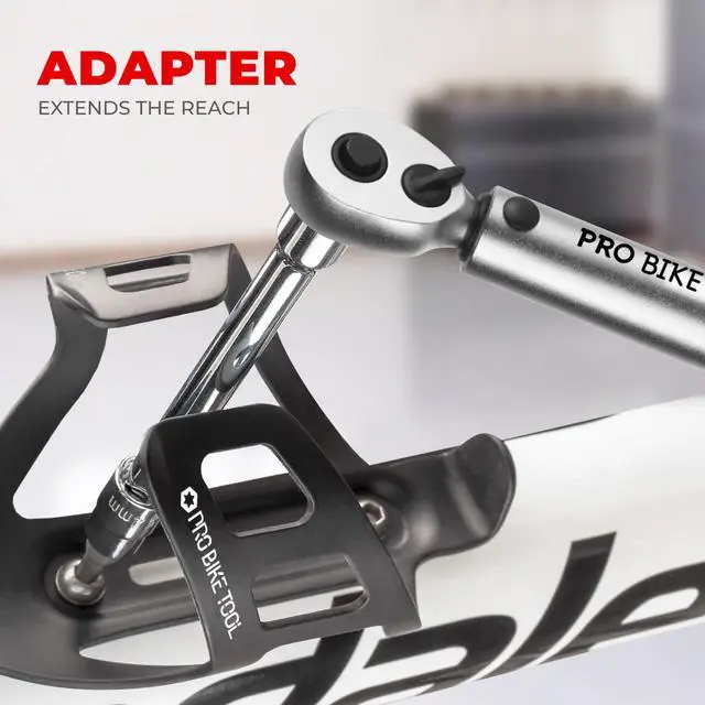 Alt view image 2 of 6 - 1/4 Inch Drive Click Bicycle Torque Wrench Set 2 to 20 Nm Maintenance Kit for Road and Mountain Bikes - Includes Allen and Torx Screws, Extension Bar and Storage Box - ISO Certified