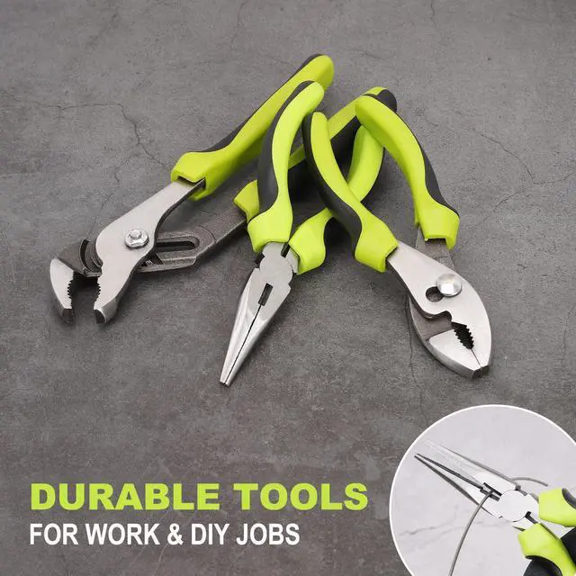 Alt view image 4 of 7 - FASTPRO 220-Piece Home Tool Set, Household Repairing Tool Kit, with 12-Inch Wide Mouth Open Storage Tool Bag, Green