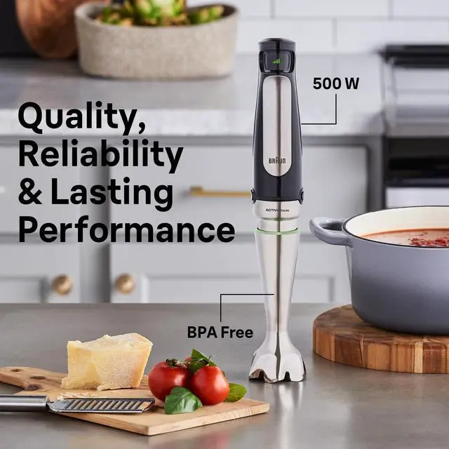 Alt view image 5 of 7 - MultiQuick 7 3-in-1 Immersion Blender with Food Processor Powerful Handheld Electric Stick Blender - Emulsifier for Chopping, Beating & Whisking - Ideal for Soup, Puree, Smoothies & More