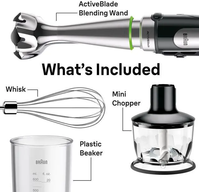 Alt view image 7 of 7 - MultiQuick 7 3-in-1 Immersion Blender with Food Processor Powerful Handheld Electric Stick Blender - Emulsifier for Chopping, Beating & Whisking - Ideal for Soup, Puree, Smoothies & More