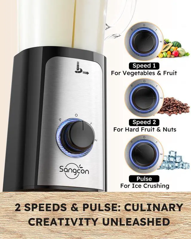 Alt view image 7 of 7 - 5 in 1 Blender and Food Processor Combo for Kitchen, Small Electric Food Chopper for Meat and Vegetable, 350W High Speed Blenders with 2 Speeds and Pulse for Smoothies and Shakes