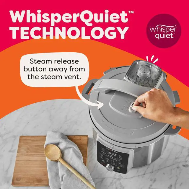 Alt view image 4 of 7 - , 6-Quart Whisper Quiet 9-in-1 Electric Pressure Cooker, Slow Rice Steamer, Sauté, Yogurt Maker, Warmer & Sterilizer, Free App with 800+ Recipes, Stainless Steel