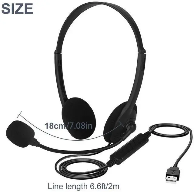 Main image of USB Headset Headphone With Microphone Noise Cancelling For PC Computer Call Chat