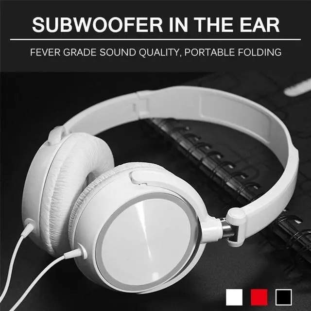 Alt view image 3 of 7 - HD Sound Wired Headphones Over Ear Headset Bass HiFi Sound Music Stereo New