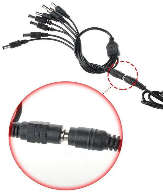 Alt view image 3 of 4 - DC 12V 6A Power Supply Adapter +8 Split Power Cable for CCTV Security Camera DVR