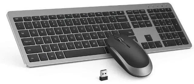 Main image of Wireless Keyboard and Mouse Combo - Full Size Slim Thin Wireless Keyboard Mouse