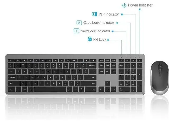 Alt view image 5 of 7 - Wireless Keyboard and Mouse Combo - Full Size Slim Thin Wireless Keyboard Mouse