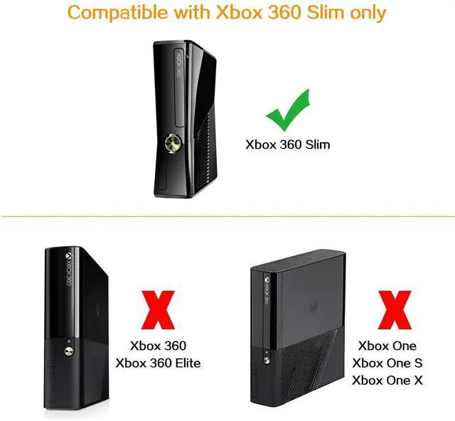 Alt view image 6 of 7 - For Microsoft Xbox 360 Slim 360S Power Supply Adapter Brick Charger Power Cord