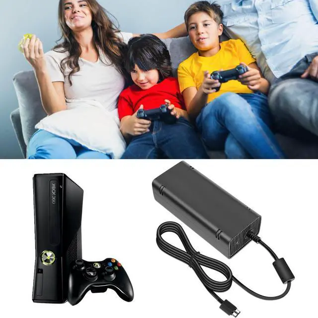 Alt view image 7 of 7 - For Microsoft Xbox 360 Slim 360S Power Supply Adapter Brick Charger Power Cord