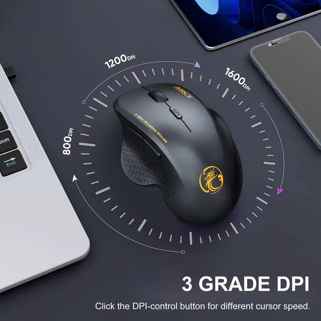 Alt view image 4 of 7 - 2.4GHz Wireless Optical Mice PC Gaming Mouse 6 Buttons & USB Receiver for Laptop