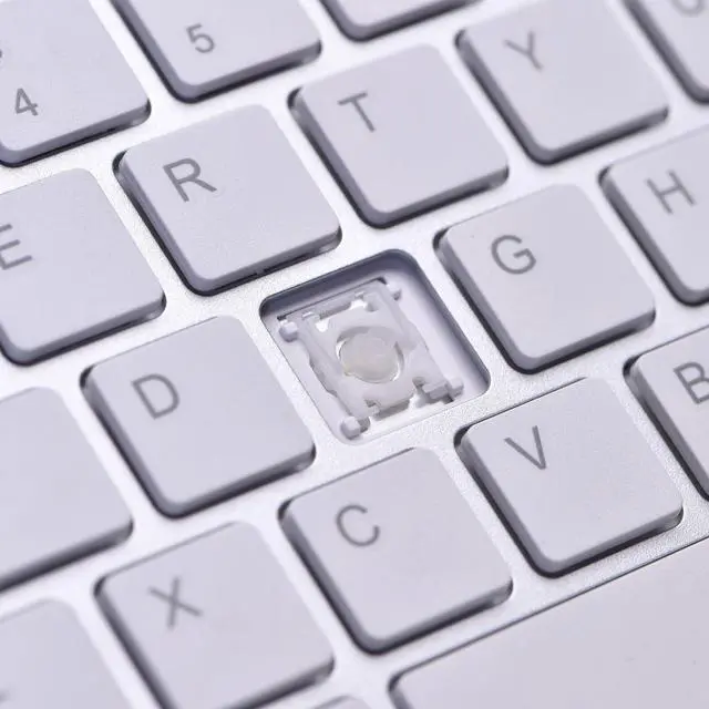 Alt view image 2 of 6 - Ultra Thin Mini USB Wired Compact Keyboard for PC Mac Laptop 78 Key Silver White