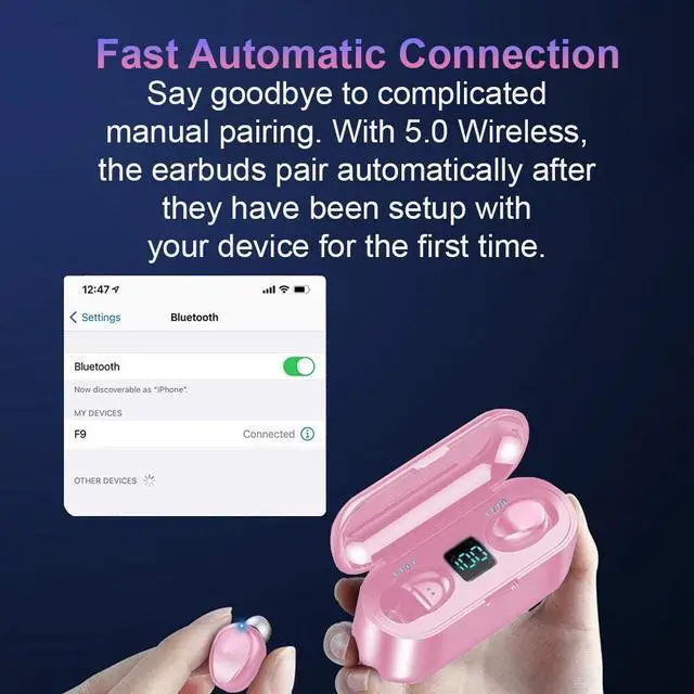 Alt view image 5 of 5 - In Ear Bluetooth headphone Wireless Earbuds Sporting Headset Premium Sound W Mic