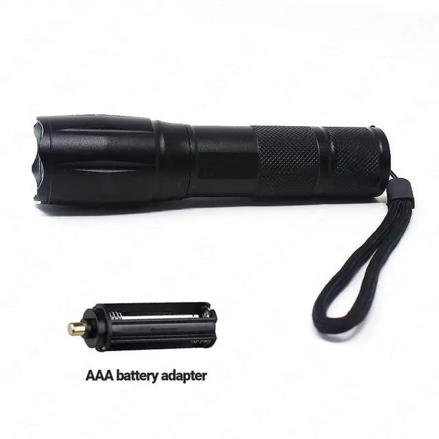 Alt view image 3 of 4 - 3-Pack Tactical LED Flashlight High Powered 5-Mode Zoomable Zoom AAA