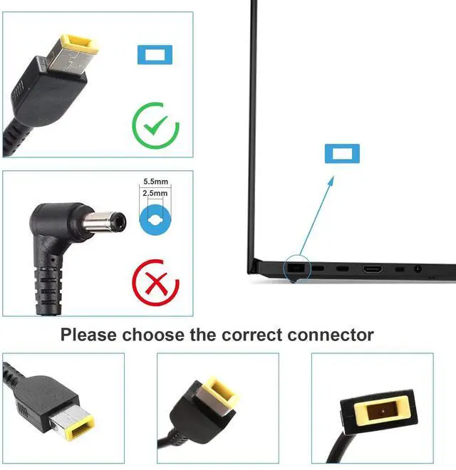 Alt view image 6 of 7 - 20V AC Adapter Charger For Lenovo Thinkpad 11e, Yoga 11e Chromebook Power Cord