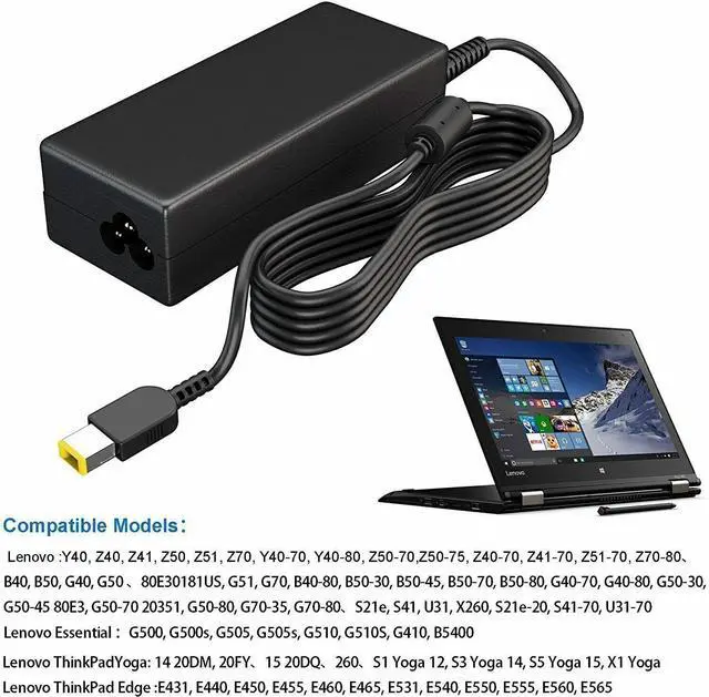 Alt view image 7 of 7 - 20V AC Adapter Charger For Lenovo Thinkpad 11e, Yoga 11e Chromebook Power Cord