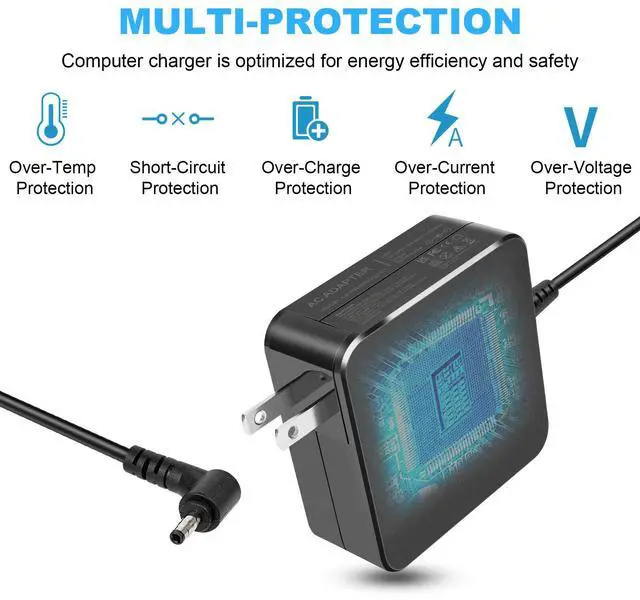 Alt view image 3 of 7 - 65w AC Charger Adapter for Lenovo IdeaPad 310 320 330 330s Laptop Power Supply