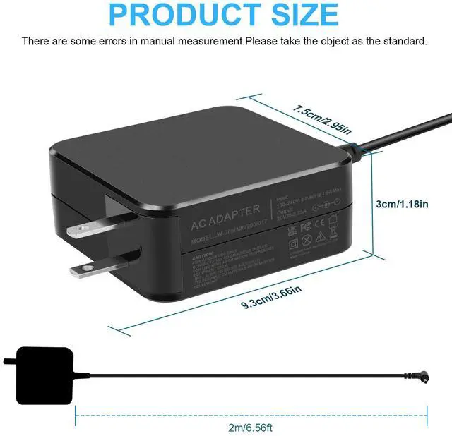 Alt view image 5 of 7 - 65w AC Charger Adapter for Lenovo IdeaPad 310 320 330 330s Laptop Power Supply