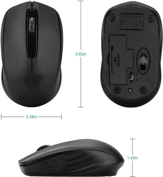 Alt view image 3 of 7 - Wireless Mouse, 2.4G Portable Computer Mice for PC, Laptop, Windows,Office Inclu