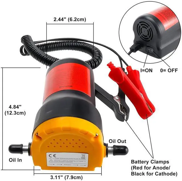 Alt view image 2 of 7 - 12V 80W Oil Change Pump Extractor Diesel Fluid Scavenge Suction Transfer Pump