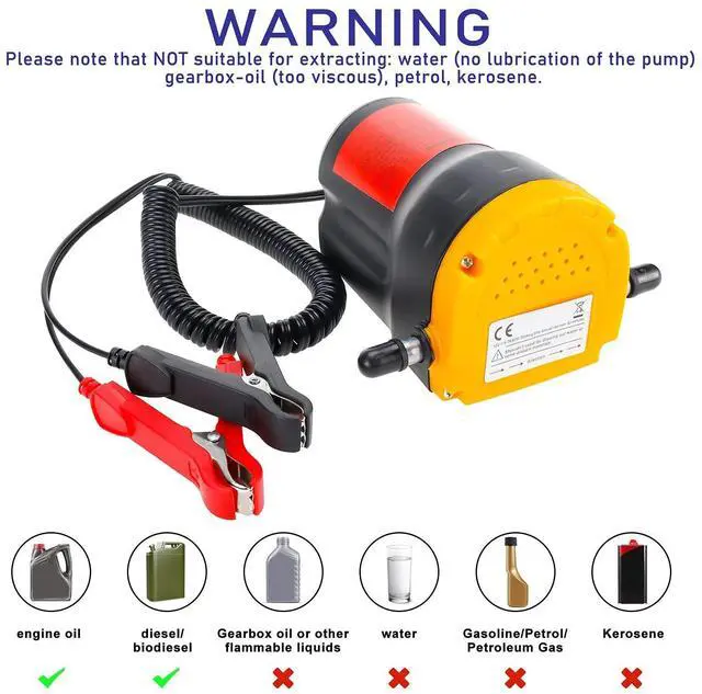 Alt view image 4 of 7 - 12V 80W Oil Change Pump Extractor Diesel Fluid Scavenge Suction Transfer Pump