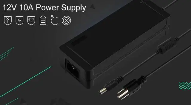 Alt view image 6 of 6 - AC to DC 12V 10A 120W Power Supply Adapter 5.5mm x 2.1mm Wall Power Plug for LED