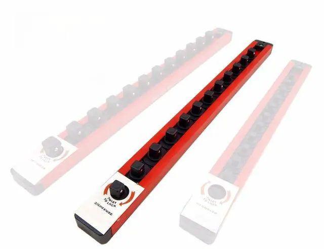 Main image of Mechanics Time Saver 3/8 in Drive Lock A Socket Rail Rack 12 Clip