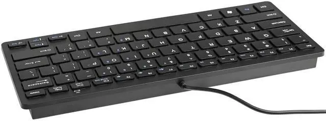 Alt view image 5 of 7 - Ultra Thin Mini USB Wired Compact Keyboard for PC Mac Laptop 78 Key Silver Black