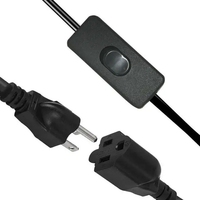 Alt view image 2 of 6 - Long Extension Cord with Switch On/Off 3 Prong Grounded Plug Indoor Power Cor...