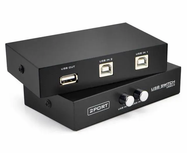 Main image of 2 Port USB 2.0 Manual Sharing Switch Box Share Hub Selector for PC Printer Keybo