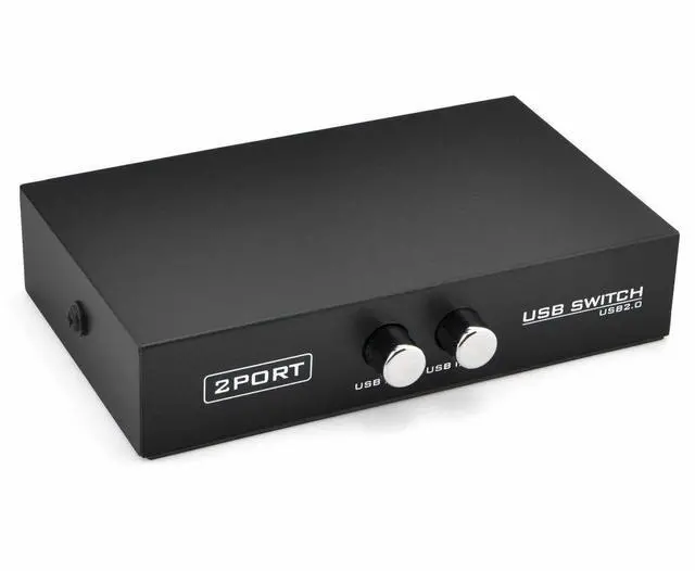Alt view image 6 of 7 - 2 Port USB 2.0 Manual Sharing Switch Box Share Hub Selector for PC Printer Keybo