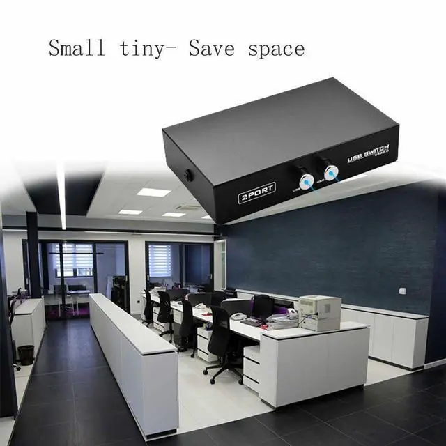 Alt view image 5 of 7 - 2 Port USB 2.0 Manual Sharing Switch Box Share Hub Selector for PC Printer Keybo