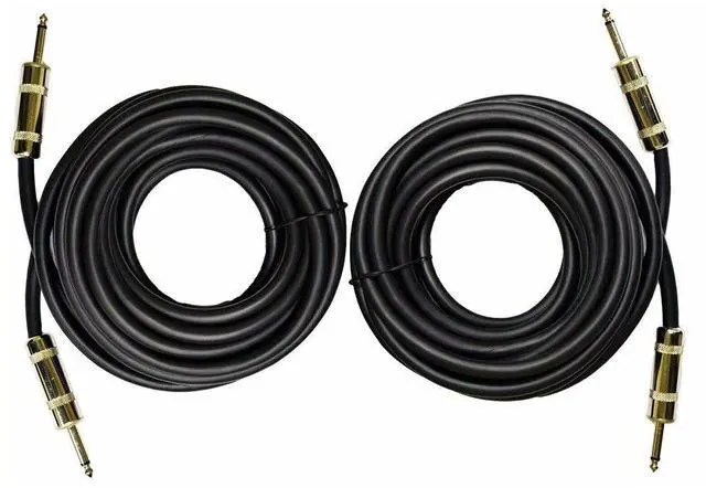 Main image of 2x 1/4" to 1/4" 25 Ft 12 Gauge AWG Wire DJ/ Pro Audio Speaker Cable, Pair