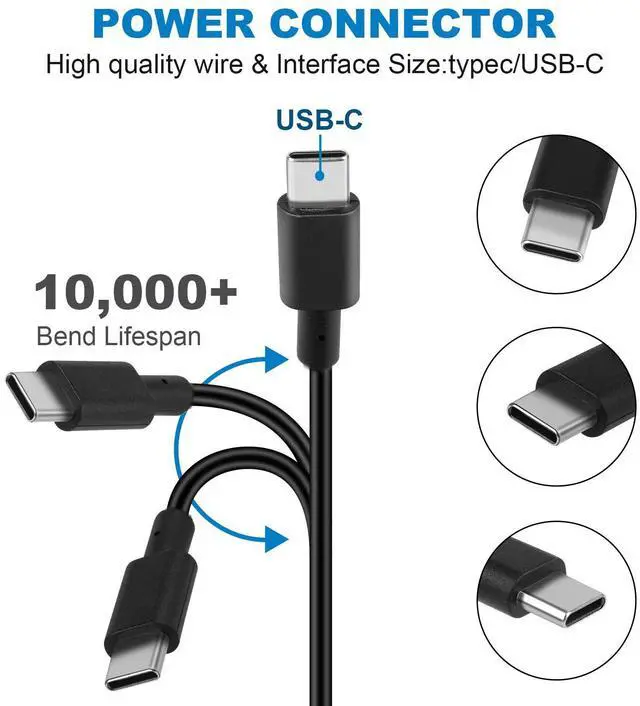 Alt view image 3 of 6 - POWER SUPPLY W20-045N1A Charger 45W USB-C Charger Universal Laptop US