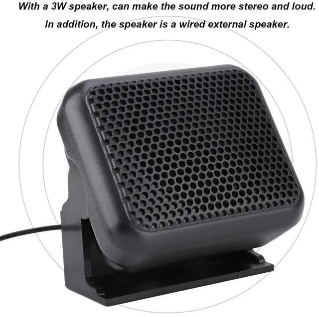 Alt view image 2 of 6 - Compact Wired External Speaker for Car Radios Crisp Audio Output, Easy Installation, Durable Design for Vehicle Use